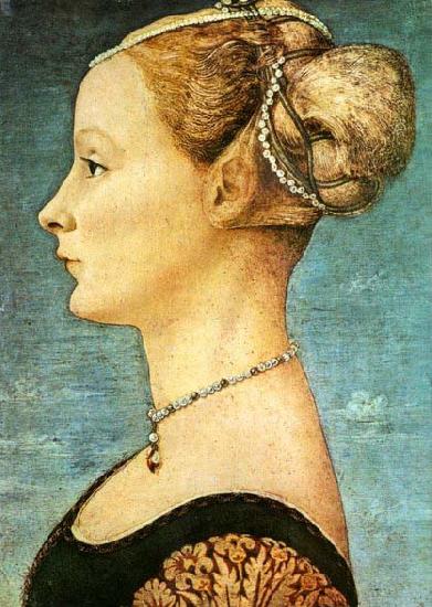 Antonio Pollaiuolo Portrait of a Girl - Panel Museo Poldi Pezzoli oil painting image